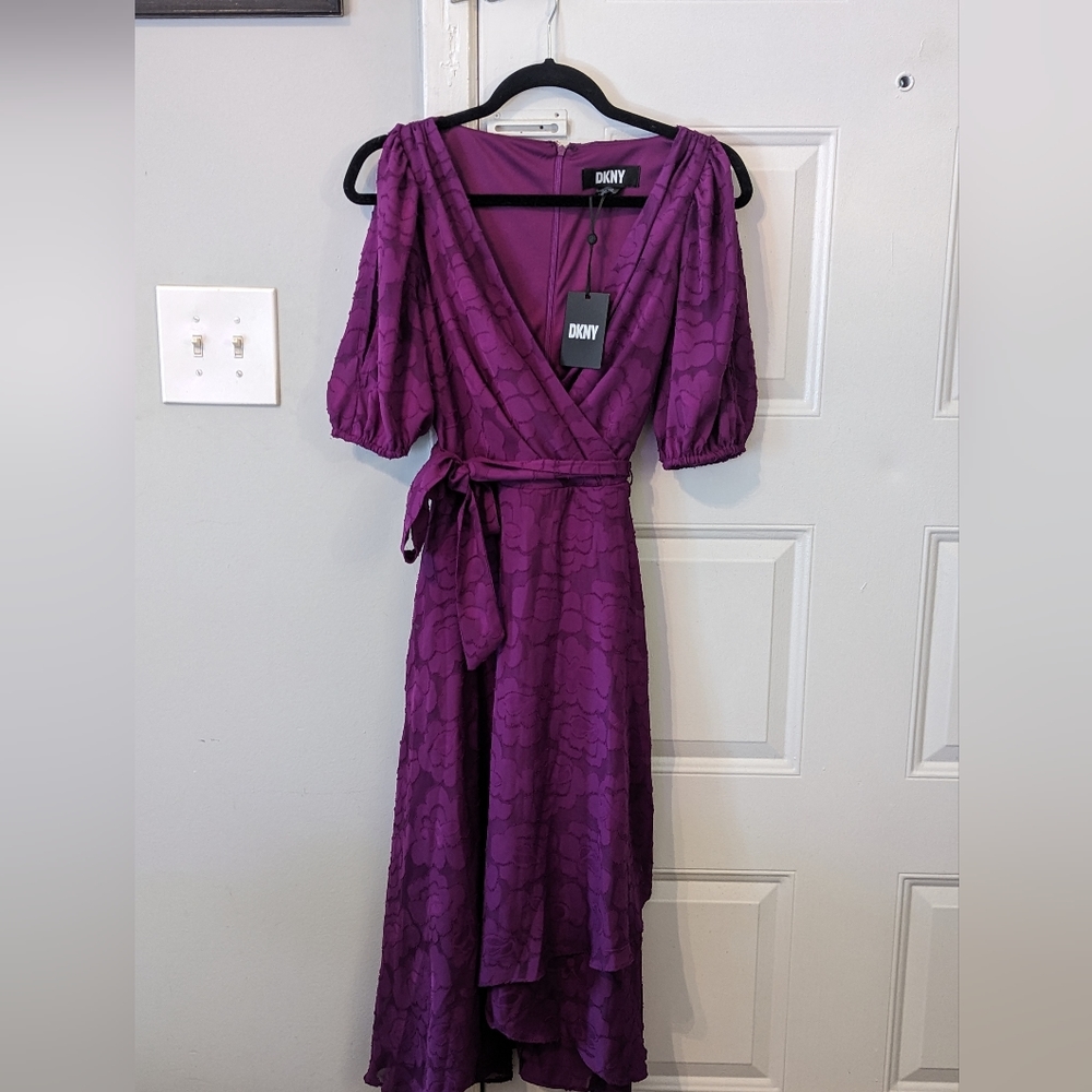 DKNY 3/4 Sleeve Floral Dress